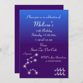 おうしょ座 水瓶座パーティー招待状 招待状 (正面/裏面)