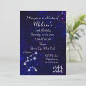 おうし座のパーソナライズされたギャラクシー・パーティー 招待状 (スタンド正面)