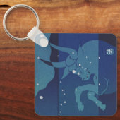 おうし座のブルーコンステレーション ヴィンテージ占星術 キーホルダー (正面)
