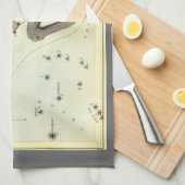 おうし座のブル、ヴィンテージ星座天文鏡 キッチンタオル (四つ折り)