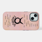 おうし座のホロスコープの特徴 女子 iPhone 15ケース (裏面横)