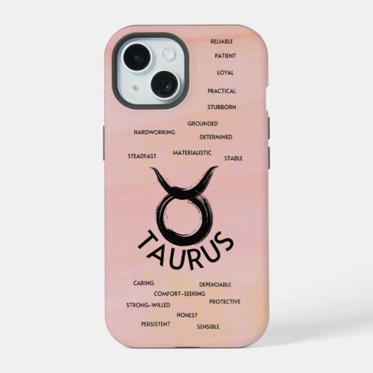 おうし座のホロスコープの特徴 女子 iPhone 15ケース (裏面)