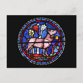 おうし座の占星学 ステンドグラスの窓 ポストカード