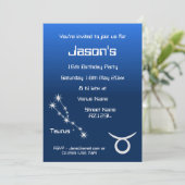 おうし座の星座と銀河のパーティー招待状 招待状 (スタンド正面)