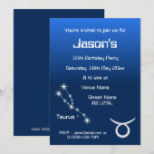 おうし座の星座ギャラクシー パーティー招待状（個別設定可能） 招待状 (正面/裏面)