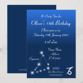 おうし座の星座パーティー招待状 招待状 (正面/裏面)