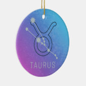 おうし座の星座マーク ウォーターカラー 占星術 セラミックオーナメント (右)