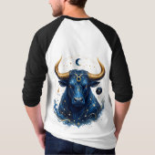 おうし座の雄牛のTシャツデザイン Tシャツ (裏面)