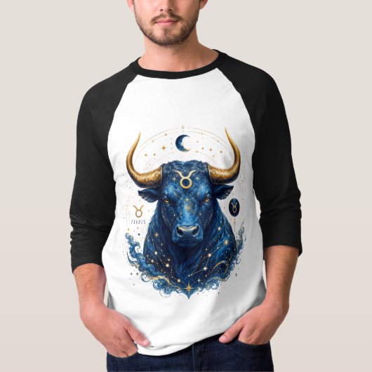 おうし座の雄牛のTシャツデザイン Tシャツ (正面)