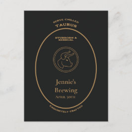おうし座の頑固で官能的な個性を称えるアポテカリースタイルのラベル ポストカード