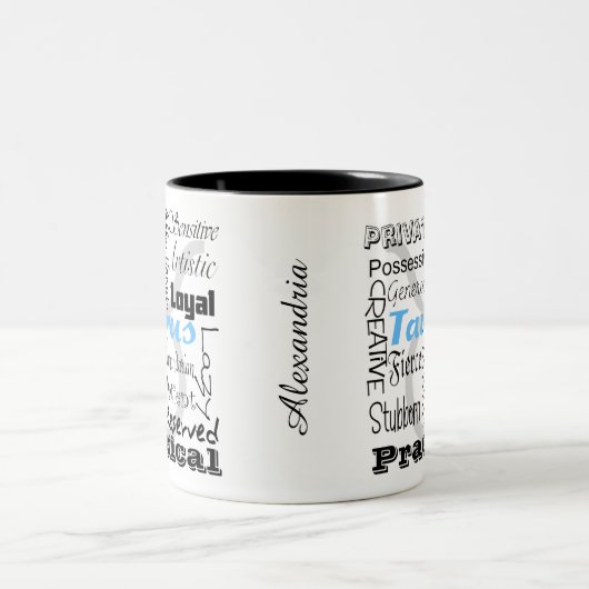 おうし座占星術〔占星術の〕十二宮図占星術コラージュ特性 ツートーンマグカップ (中央)