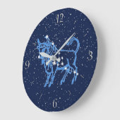 おうし座星座と〔占星術の〕十二宮図の星座 ラージ壁時計 (傾斜)