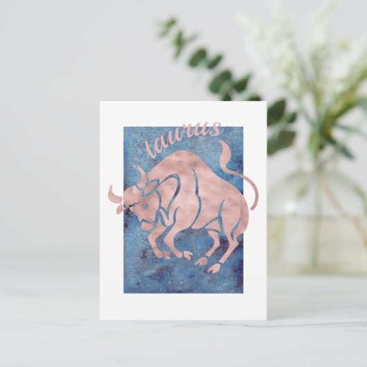 おうし座〔占星術の〕十二宮図サインはがき ポストカード (スタンド正面)