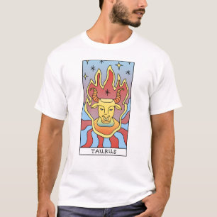 おうし座〔占星術の〕十二宮図サイン抽象芸術アートヴィンテージ Tシャツ