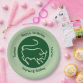 おうし座〔占星術の〕十二宮図徴候 ペーパープレート (パーティー)