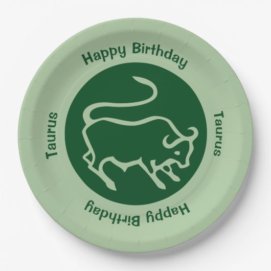 おうし座〔占星術の〕十二宮図徴候 ペーパープレート (正面)