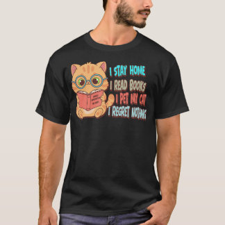 おうちで読書と猫と ゆるりと過ごす Tシャツ