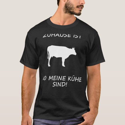 おうちの牛たち 牧場の楽しみモチーフ 牛 Tシャツ (正面)
