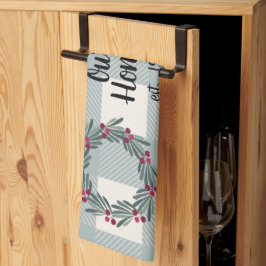 おうちスクリプト ブルー/グリーン バッファロー チェック 可愛い キッチンタオル