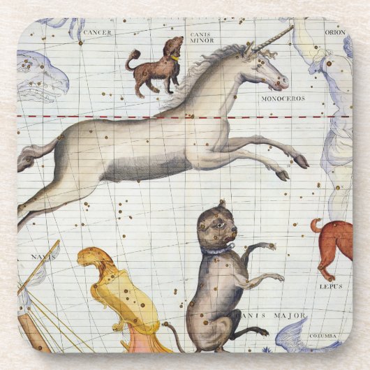 おおいぬ座およびMiのMonocerosの星座 コースター (正面)