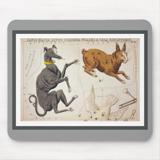 おおいぬ座、Lepus、コルンバNoachiおよびCela マウスパッド (正面)