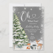 おおおもしろいかわいい銀色の動物の鹿 招待状 (正面)