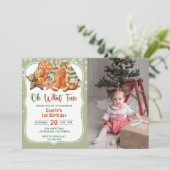 おおおもしろい!クリスマスクッキー誕生日パーティーの写真 招待状 (スタンド正面)