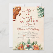 おおおもしろい!クリスマスクッキー誕生日パーティー 招待状 (正面)