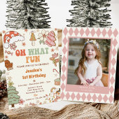 おおおもしろい!クリスマスクッキー1st誕生日パーティー 招待状