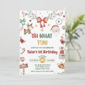 おおおもしろい!クリスマスサンタ1st誕生日パーティー 招待状 (スタンド正面)