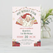 おおおもしろい!クリスマスサンタ1st誕生日パーティー 招待状 (スタンド正面)