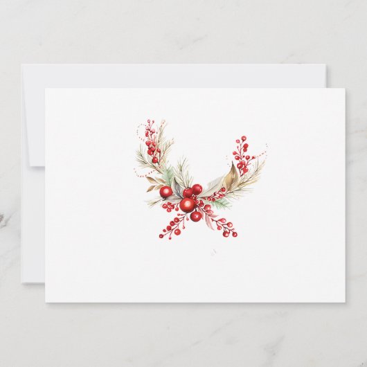 おおおもしろい!クリスマスフローラ誕生日パーティーの写真 招待状 (裏面)