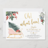 おおおもしろい!ターニングワンクリスマスファースト誕生日 招待状 (正面)