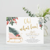 おおおもしろい!ターニングワンクリスマスファースト誕生日 招待状 (スタンド正面)