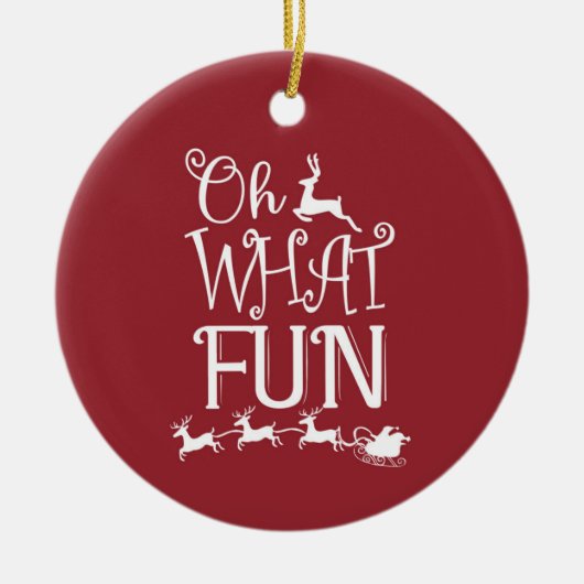 おおおもしろい!トナカイのクリスマスオーナメント セラミックオーナメント (正面)
