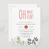 おおおもしろい!ボタニカルホリデーパーティー招待状 インビテーションポストカード (正面/裏面)