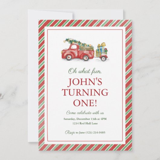 おおおもしろい!最初の誕生日招待状 招待状 (正面)