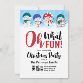 おおおもしろい!雪だるまクリスマスホリデーパーティー 招待状 (正面)