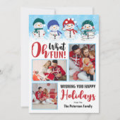 おおおもしろい!雪だるまクリスマスホリデー写真 シーズンカード (正面)