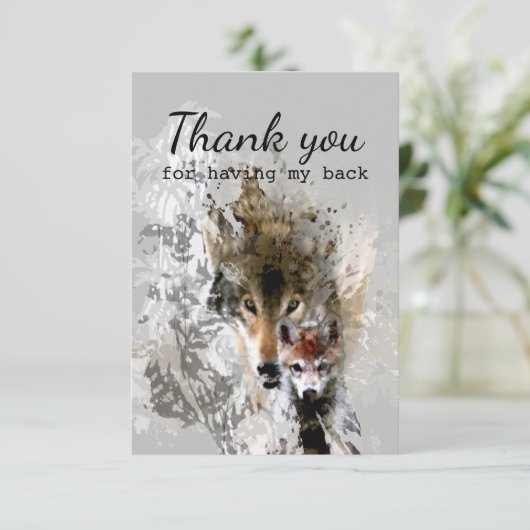 おおかみと赤ちゃんを飼ってくれてありがとう サンキューカード (スタンド正面)