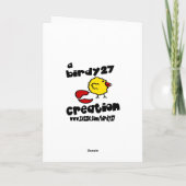 おおきなうねりのあるストライプの枠付き「ありがとう」カード サンキューカード (裏面)