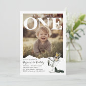 おおきなももたろう １歳の誕生日フォト 招待状 (スタンド正面)
