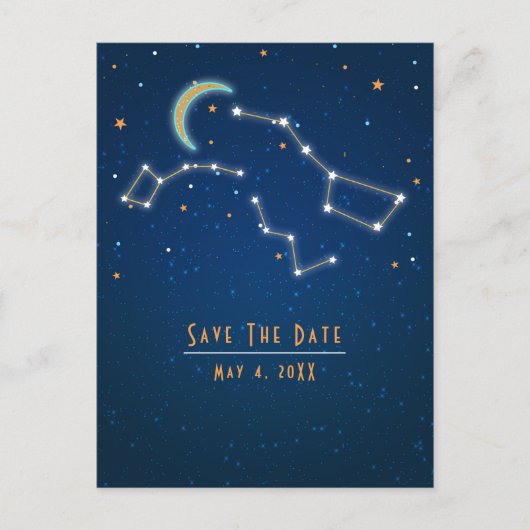 おおぐま座 星空 星座 Save the Date 案内ポストカード (正面)