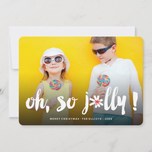 おおすてき!Pom Pomブラシスクリプトおもしろいモダン写真 シーズンカード (正面)