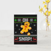 おおっと、ひどいクリスマスギンガーマンパジャマ カード (黄色い花)