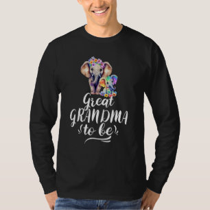おおばあちゃんになるぞ エレファント ベビーシャワー カラフル Tシャツ