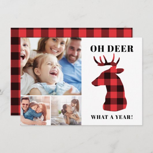 おおもしろいお鹿1年の写真集 シーズンカード (正面/裏面)