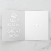 おおもしろいだまりの良い母の日の挨拶 カード (内部)