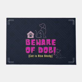 おおもしろいよびユーモアのあるウェルカムマット |犬に注意 ドアマット