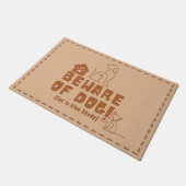 おおもしろいよびユーモアのあるウェルカムマット |犬に注意 ドアマット (アングル)